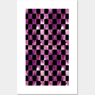 Purple Checkered Pattern, Geometric Abstract Design Posters and Art